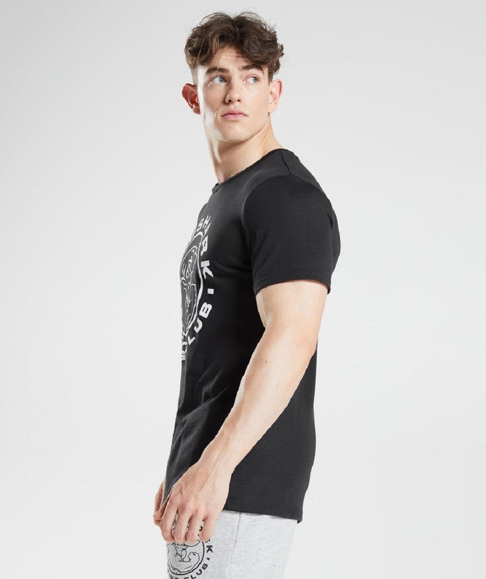 T Shirts Gymshark Legacy Hombre Negras | CO 3378SGL